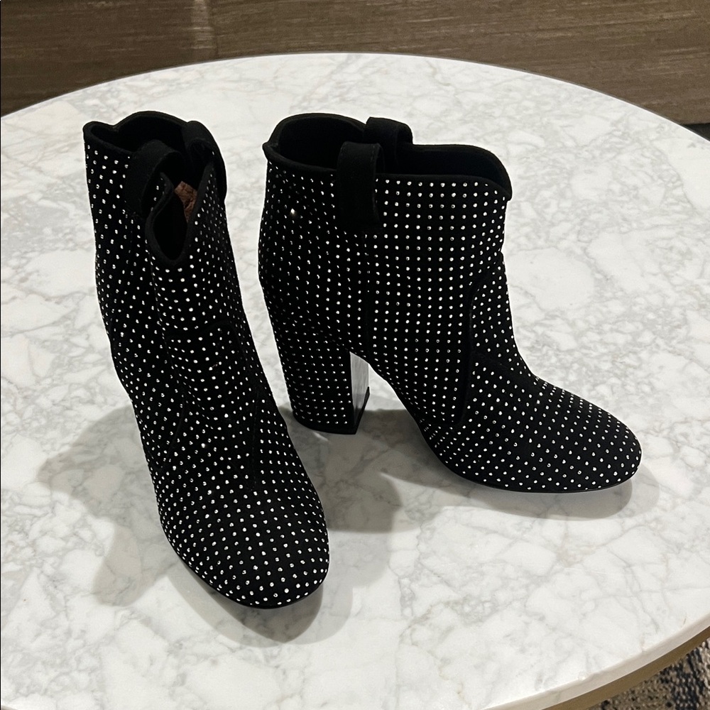 Laurence Dacade Black Suede & Silver Stud. Pete Boot. 37.5